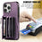 For iPhone 14 Pro Max PU Leather+TPU Phone Case Kickstand Back Cover with RFID Blocking Card Bag - Purple - 5