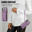 For iPhone 14 Pro Max PU Leather+TPU Phone Case Kickstand Back Cover with RFID Blocking Card Bag - Purple - 6