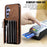 Smartphone Case for Samsung Galaxy A13 5G PU Leather+TPU Kickstand Shell with RFID Blocking Card Bag - Brown - 5