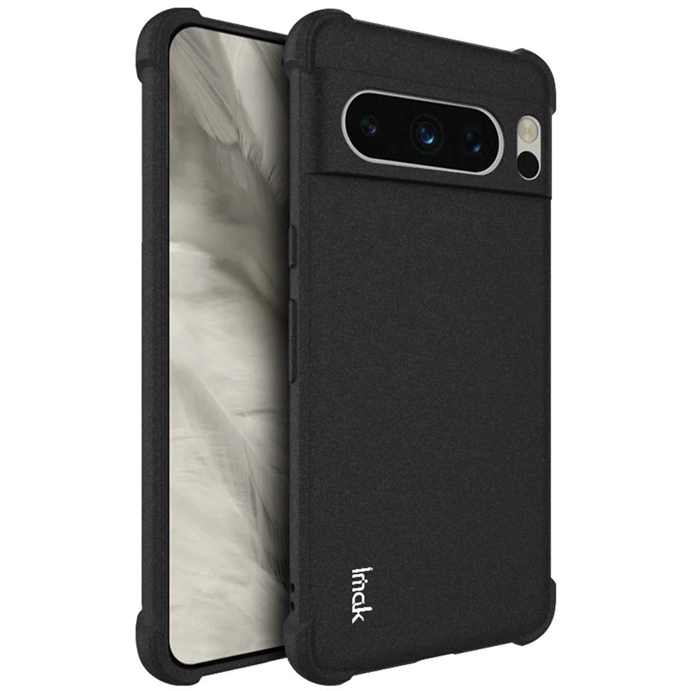 IMAK For Google Pixel 8 Pro Phone Case Matte TPU Shockproof Back Protector Cover - Black - 1
