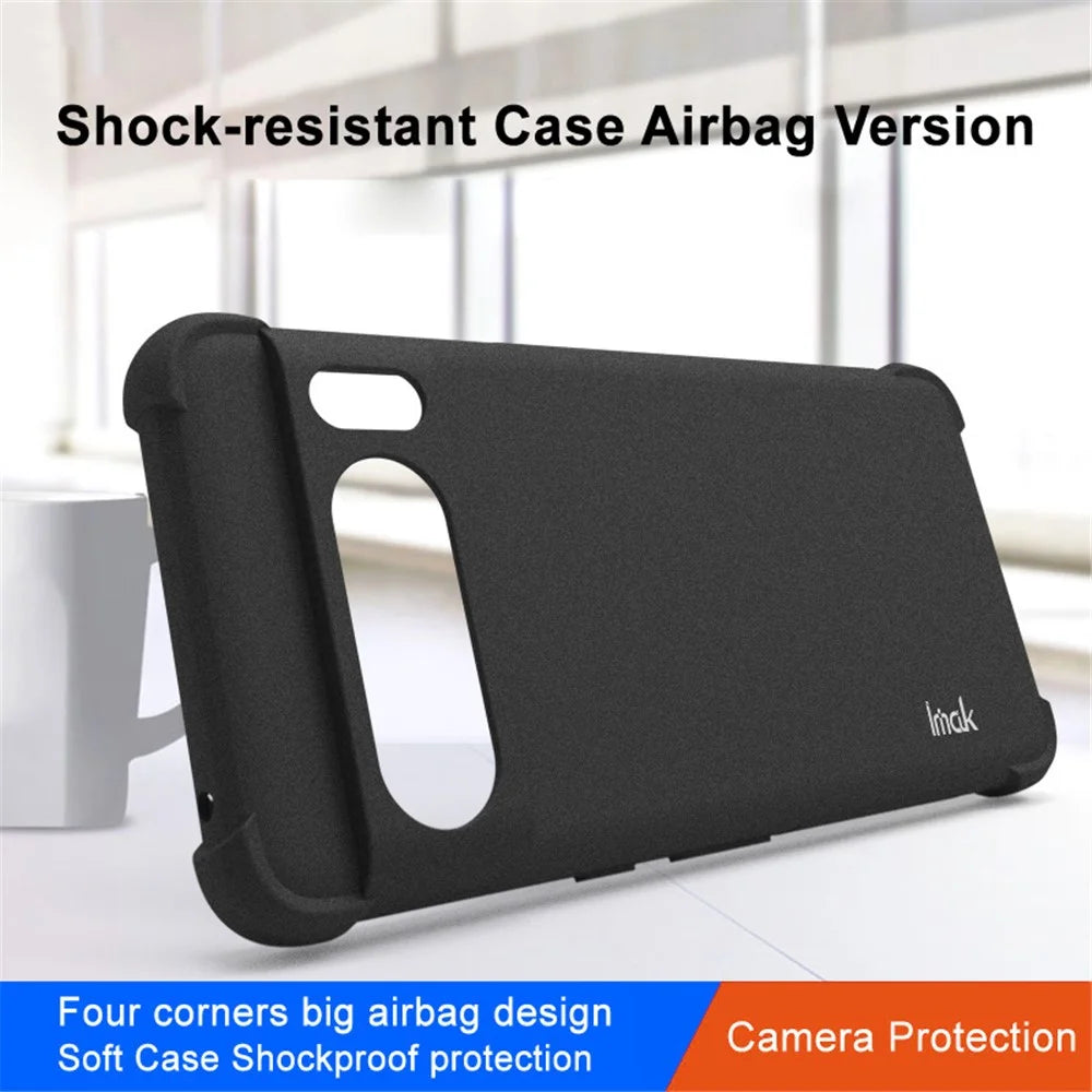 IMAK For Google Pixel 8 Pro Phone Case Matte TPU Shockproof Back Protector Cover - Black - 3