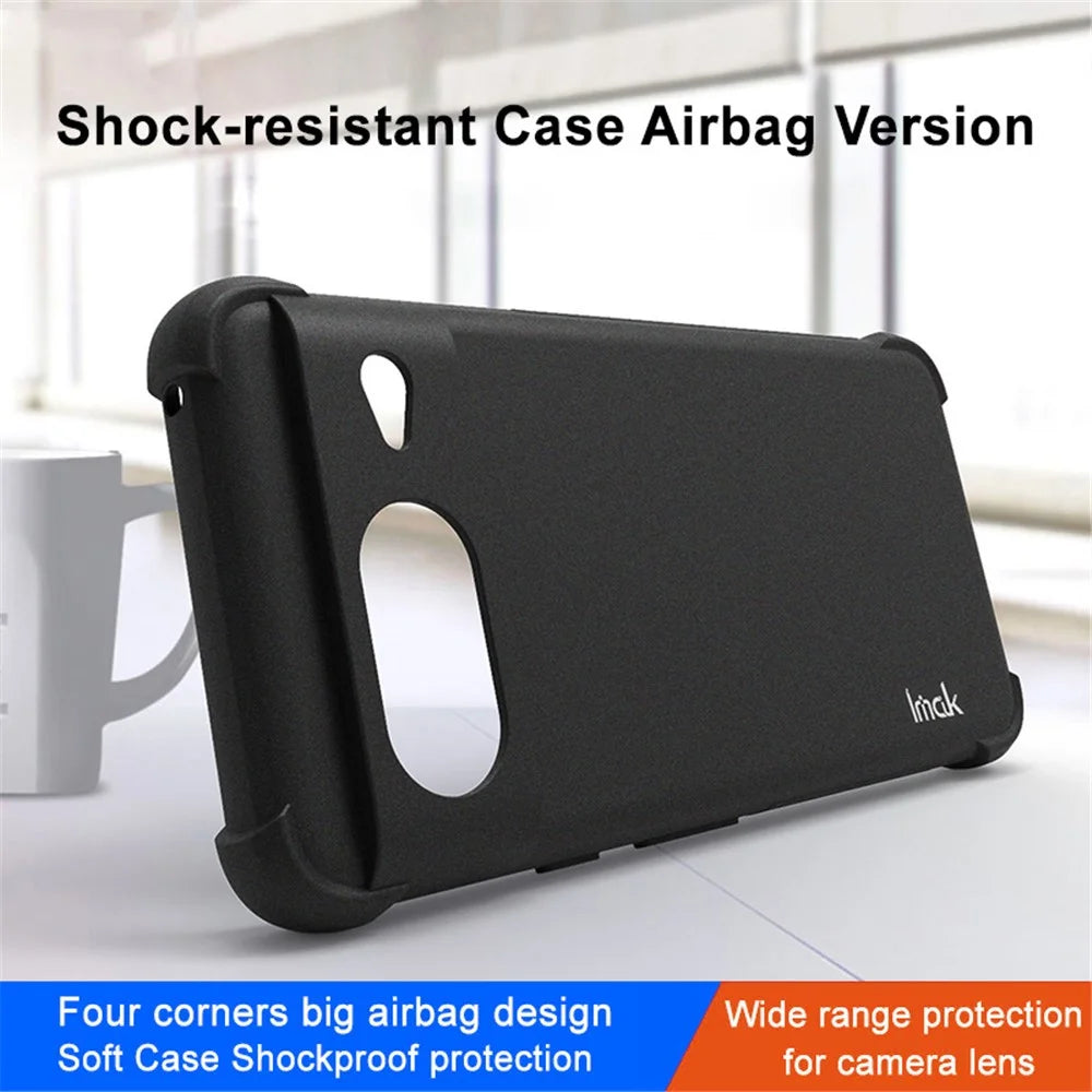 IMAK For Google Pixel 8 Scratch Resistant Phone Case Matte TPU Back Protector Cover - Black - 3
