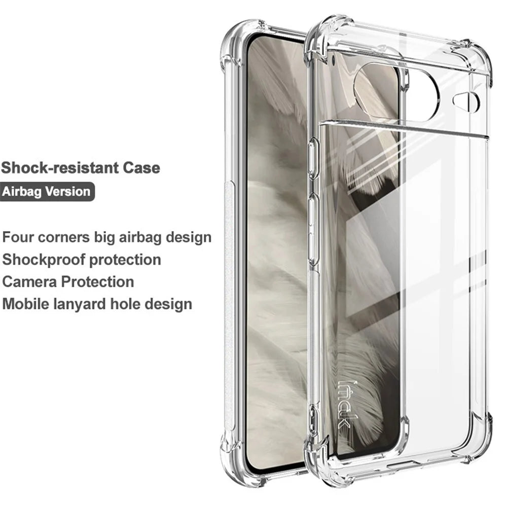 IMAK Clear Case for Google Pixel 8 , Soft TPU Shockproof Phone Back Protector Cover - Transparent - 2