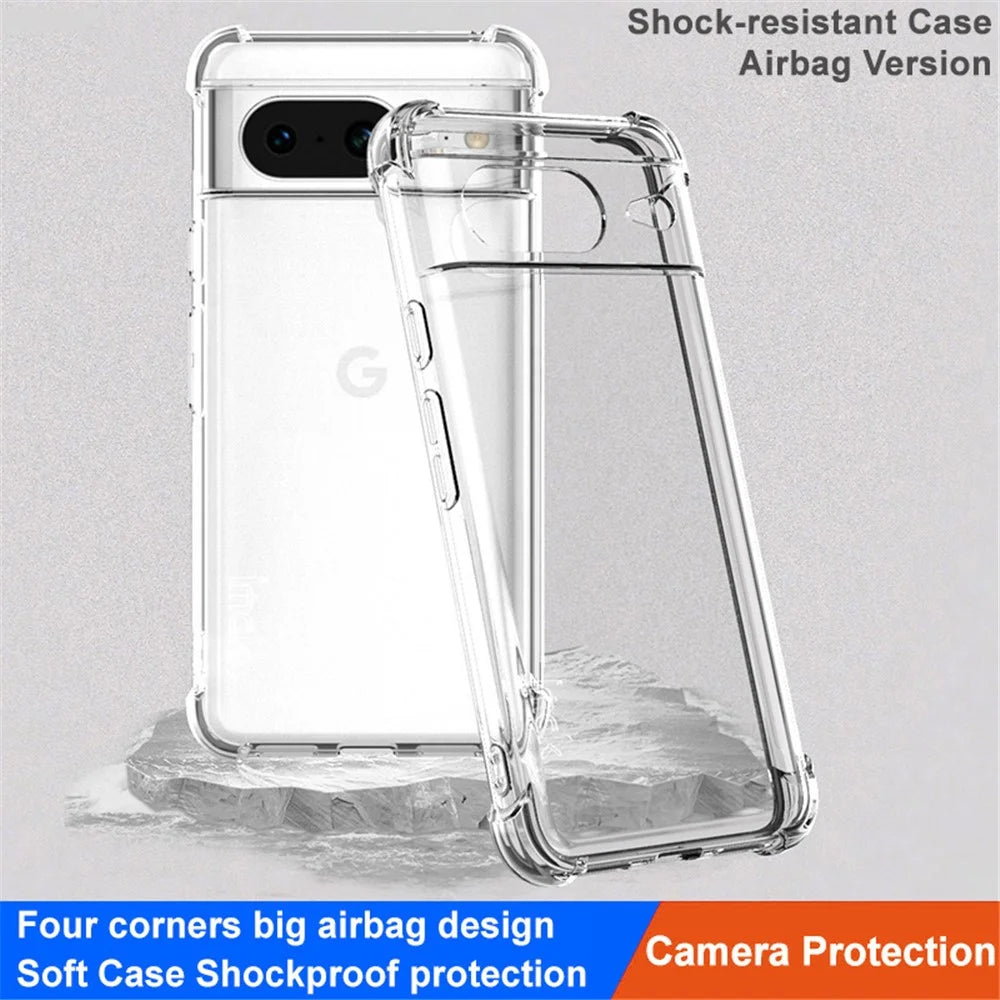 IMAK Clear Case for Google Pixel 8 , Soft TPU Shockproof Phone Back Protector Cover - Transparent - 3