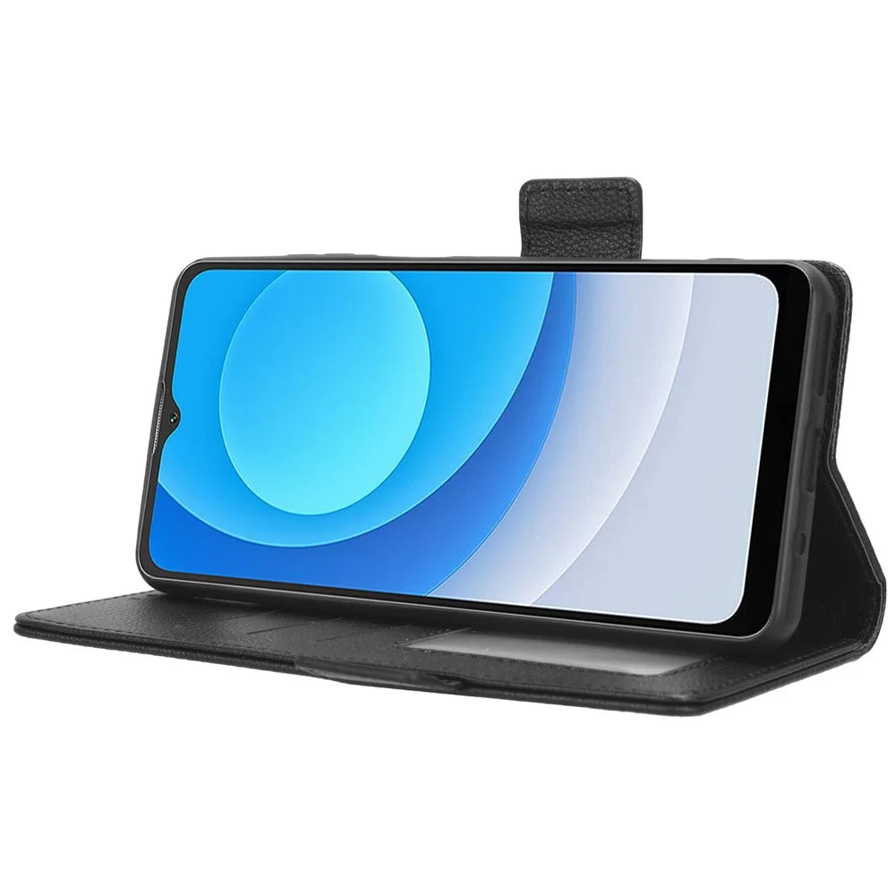 Litchi Texture Leather Case for Blackview A53 / A53 Pro Viewing Stand Phone Wallet Cover - Black - 3