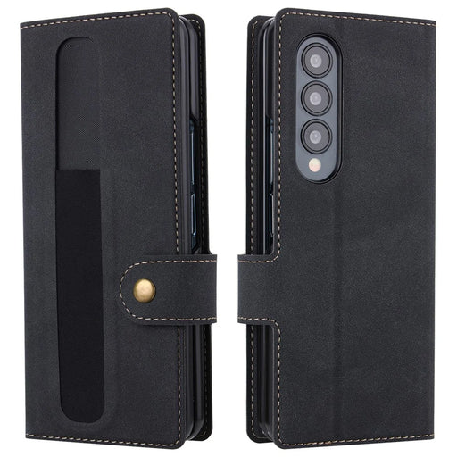VILI PR Series For Samsung Galaxy Z Fold4 5G Stand Wallet Case Anti-Scratch PU Leather+PC Phone Cover - Black - 1