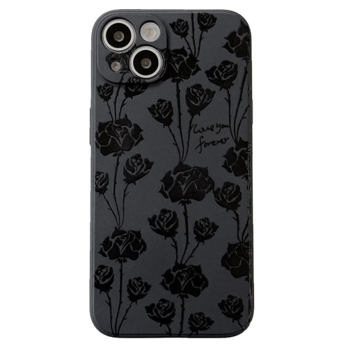For iPhone 13 6.1 inch Pattern Printing Soft TPU Phone Case Protective Phone Cover - Rose - 1