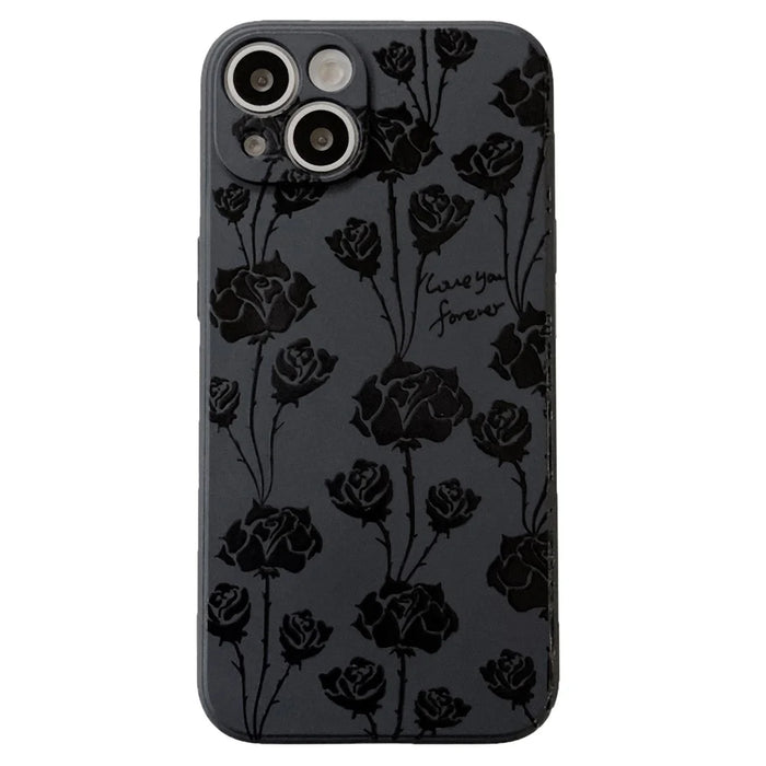 Back Shell for iPhone 14 Phone Case Pattern Printing Soft TPU Protective Cellphone Cover - Rose - 1