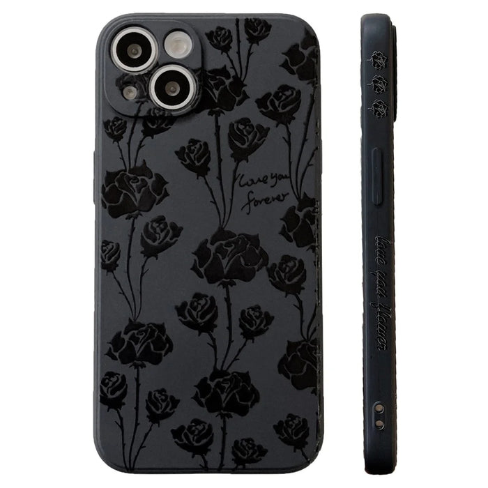 Back Shell for iPhone 14 Phone Case Pattern Printing Soft TPU Protective Cellphone Cover - Rose - 2