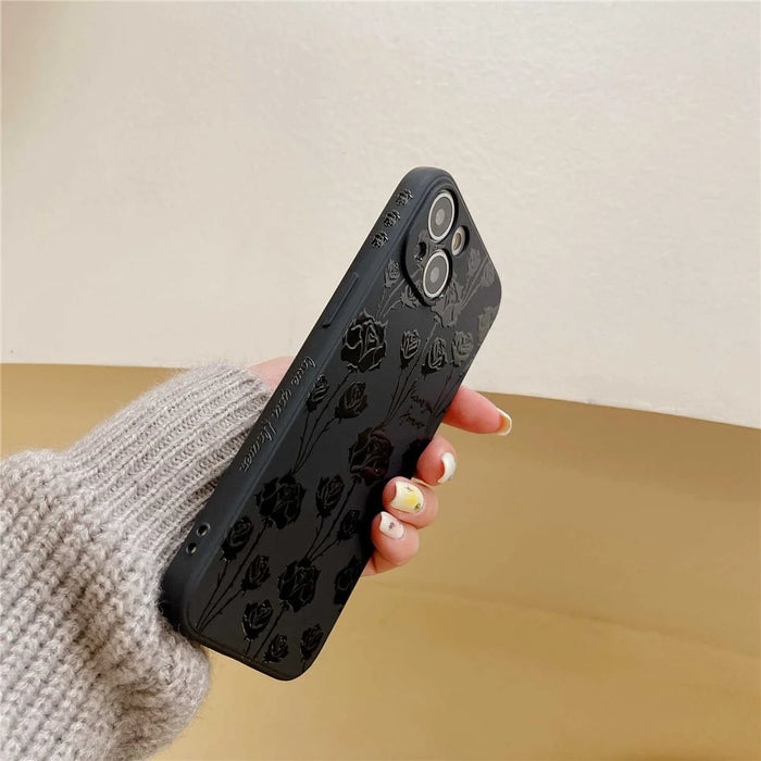 Back Shell for iPhone 14 Phone Case Pattern Printing Soft TPU Protective Cellphone Cover - Rose - 5