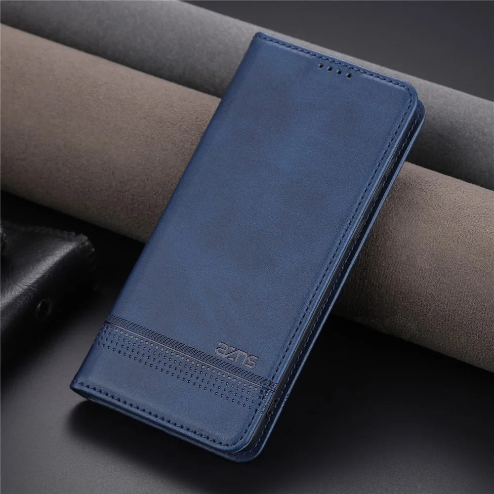AZNS For vivo Y02A 4G / Y02 4G / Y11 (2023) PU Leather Phone Case Wallet Stand Anti-scratch Cover - Blue - 7