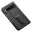For Google Pixel Fold Metal Kickstand Folding Phone Case Leather Coated PC Phone Cover - Black - 1