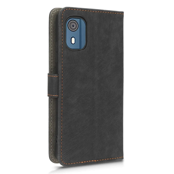 For Nokia C02 Anti-Scratch PU Leather Cover Stand Phone Case RFID Blocking Wallet with Strap - Black - 7