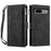 ESEBLE Star Series Phone Stand Case for Google Pixel 7a Zipper Pocket Wallet Leather Phone Cover - Black - 1