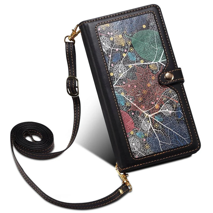 ESEBLE for Google Pixel 7a PU Leather Phone Case Zipper Pocket RFID Blocking Wallet Stand Cover - Black - 7