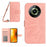 HT04 For Realme 11 Pro 5G / 11 Pro+ 5G Phone Case Sunflower Pattern Leather Wallet Stand Shell with Shoulder Strap - Light Pink - 1