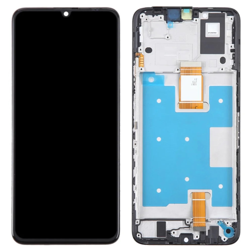 For Honor X7a 4G OEM Grade S LCD Screen and Digitizer Assembly + Frame Replacement Part (without Logo) - Silver - 1