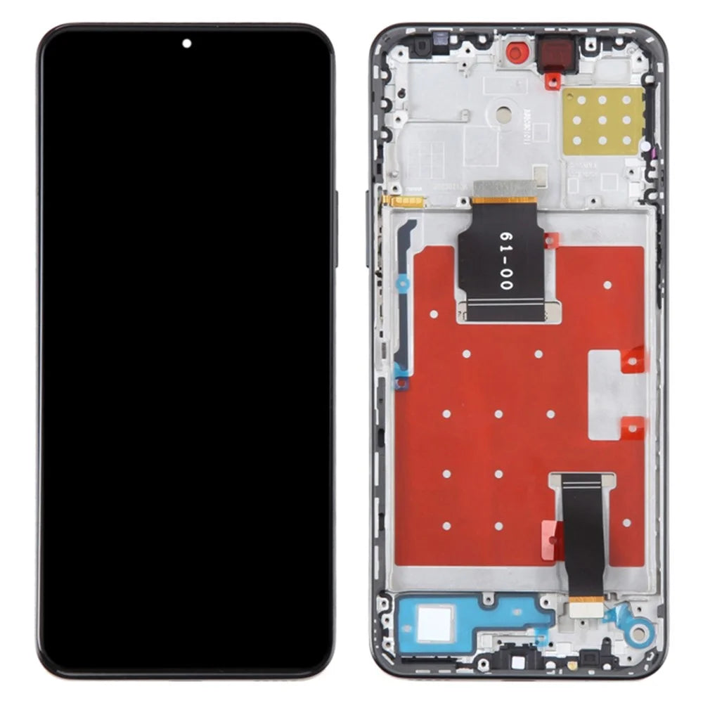 For Honor X8a 4G Grade C LCD Screen and Digitizer Assembly + Frame Repair Part (without Logo) - Black - 1