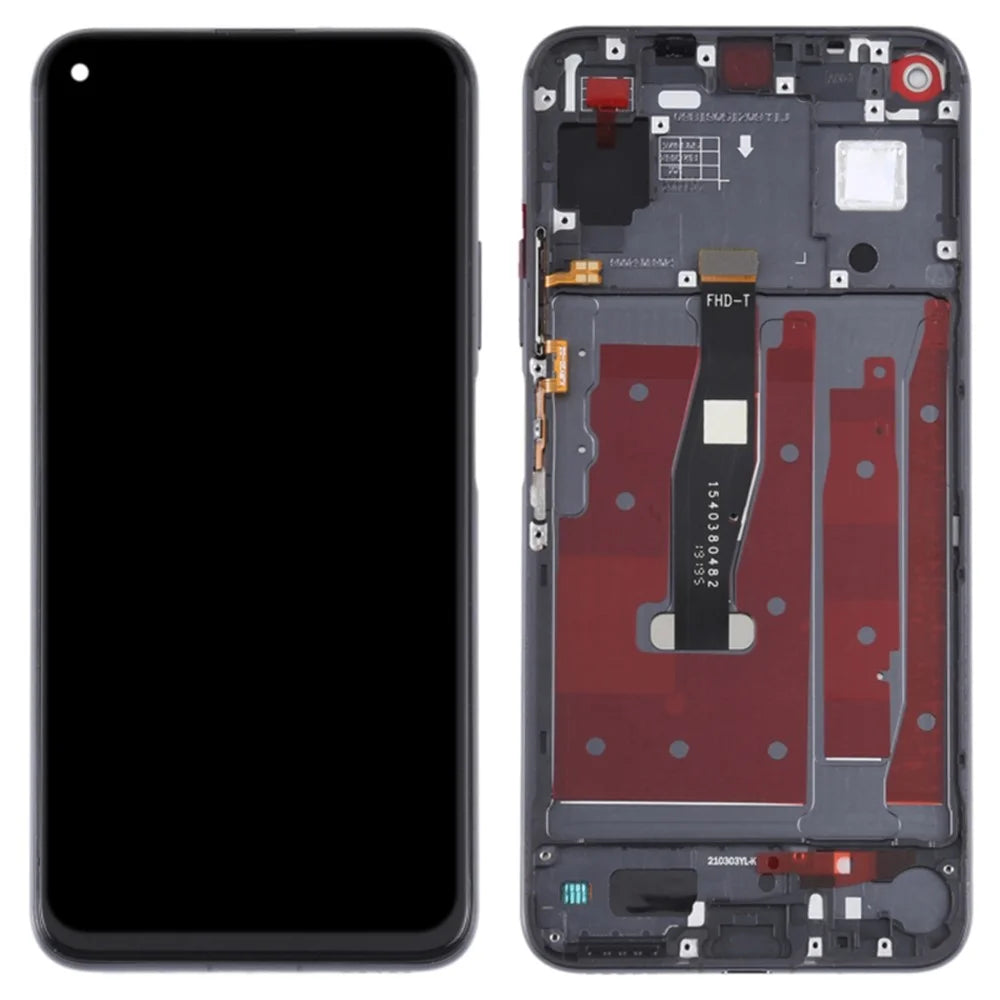 For Honor 20 / Huawei nova 5T 4G Grade C LCD Screen and Digitizer Assembly + Frame Part (COG Technology) (without Logo) - Black - 1