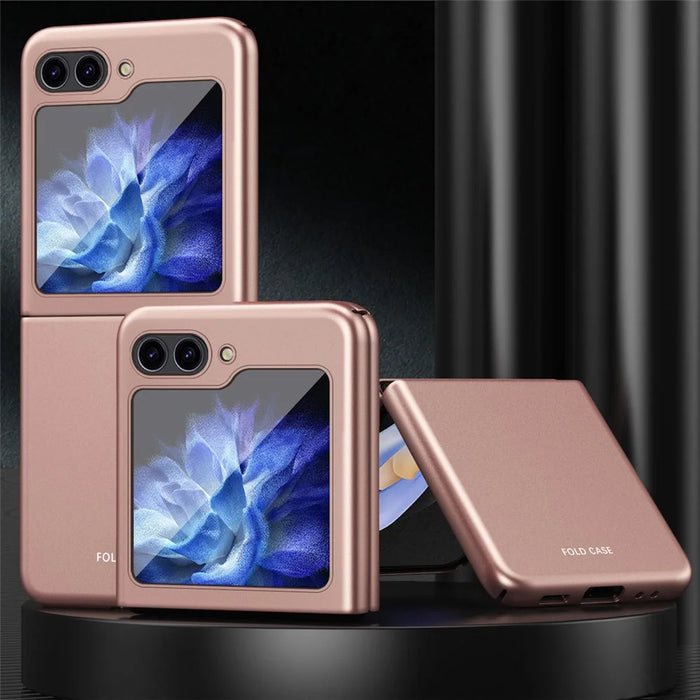 For Samsung Galaxy Z Flip5 5G Skin-Touch Hard PC Phone Case Rubberized Finish Protective Cover - Rose Gold - 2