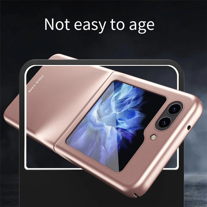 For Samsung Galaxy Z Flip5 5G Skin-Touch Hard PC Phone Case Rubberized Finish Protective Cover - Rose Gold - 4