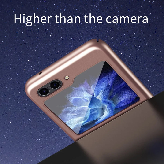 For Samsung Galaxy Z Flip5 5G Skin-Touch Hard PC Phone Case Rubberized Finish Protective Cover - Rose Gold - 5