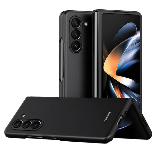 For Samsung Galaxy Z Fold5 5G Rubberized Hard PC Phone Case Skin-Touch Shockproof Cover - Black - 1
