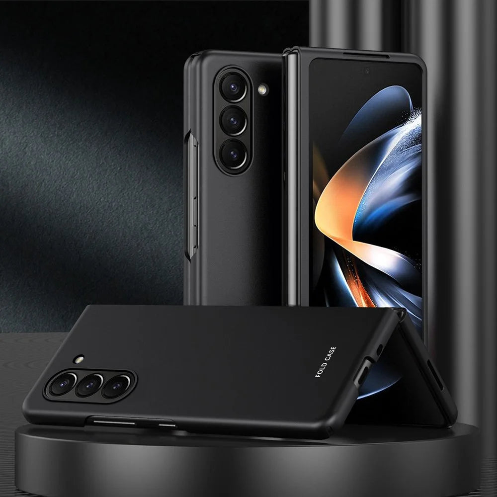 For Samsung Galaxy Z Fold5 5G Rubberized Hard PC Phone Case Skin-Touch Shockproof Cover - Black - 2
