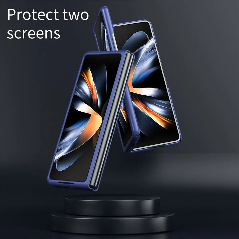For Samsung Galaxy Z Fold5 5G Rubberized Hard PC Phone Case Skin-Touch Shockproof Cover - Black - 6