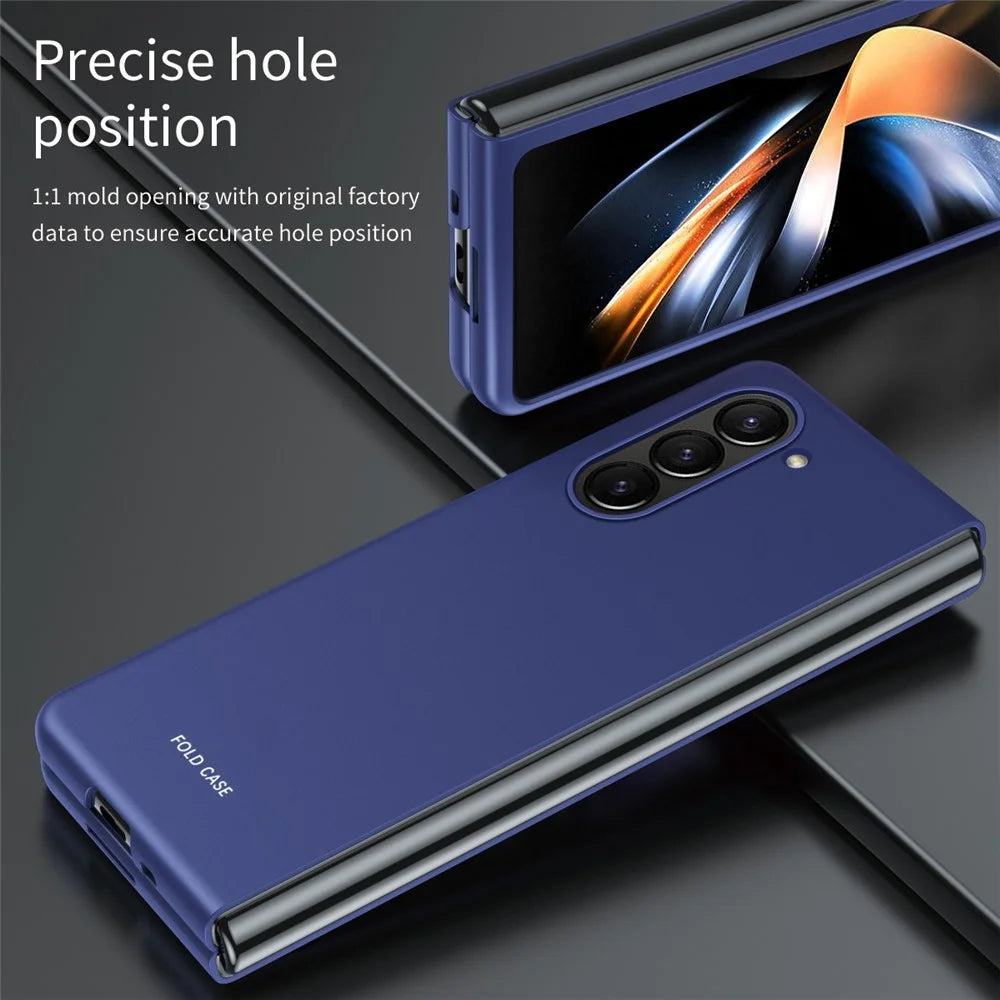 For Samsung Galaxy Z Fold5 5G Rubberized Hard PC Phone Case Skin-Touch Shockproof Cover - Black - 7