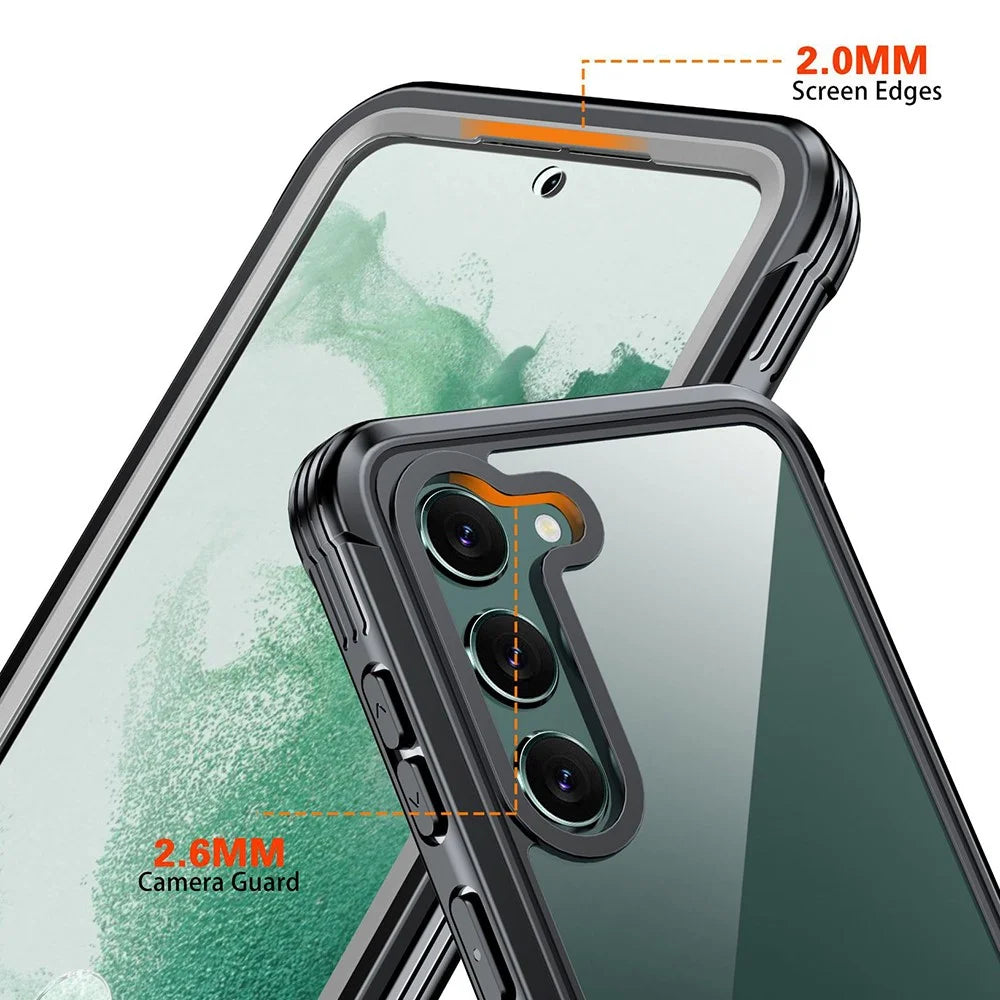 Transparent Case for Samsung Galaxy S23+ , PC + TPU Anti-drop Phone Cover with PET Screen Protector - 3