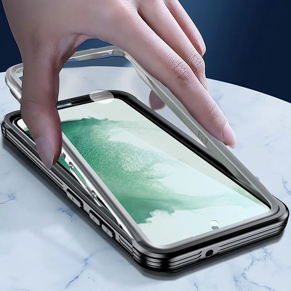 Transparent Case for Samsung Galaxy S23+ , PC + TPU Anti-drop Phone Cover with PET Screen Protector - 4