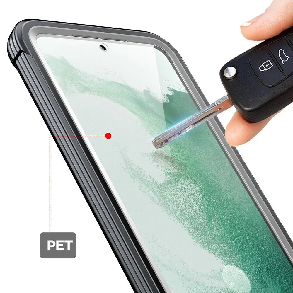 For Samsung Galaxy S23 PC + TPU Phone Case Full Protection Clear Phone Cover with PET Screen Protector - 7