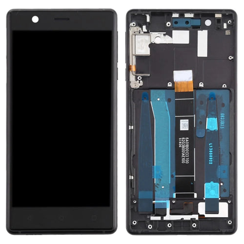 For Nokia 3 TA-1032 TA-1020 TA-1028 TA-1038 Grade C LCD Screen and Digitizer Assembly + Frame Part - Black - 1