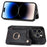 For iPhone 14 Pro Max Card Slots Phone Case Kickstand PU Leather Coated PC+TPU RFID Blocking Cover - Black - 2