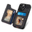 For iPhone 14 Pro Max Card Slots Phone Case Kickstand PU Leather Coated PC+TPU RFID Blocking Cover - Black - 3