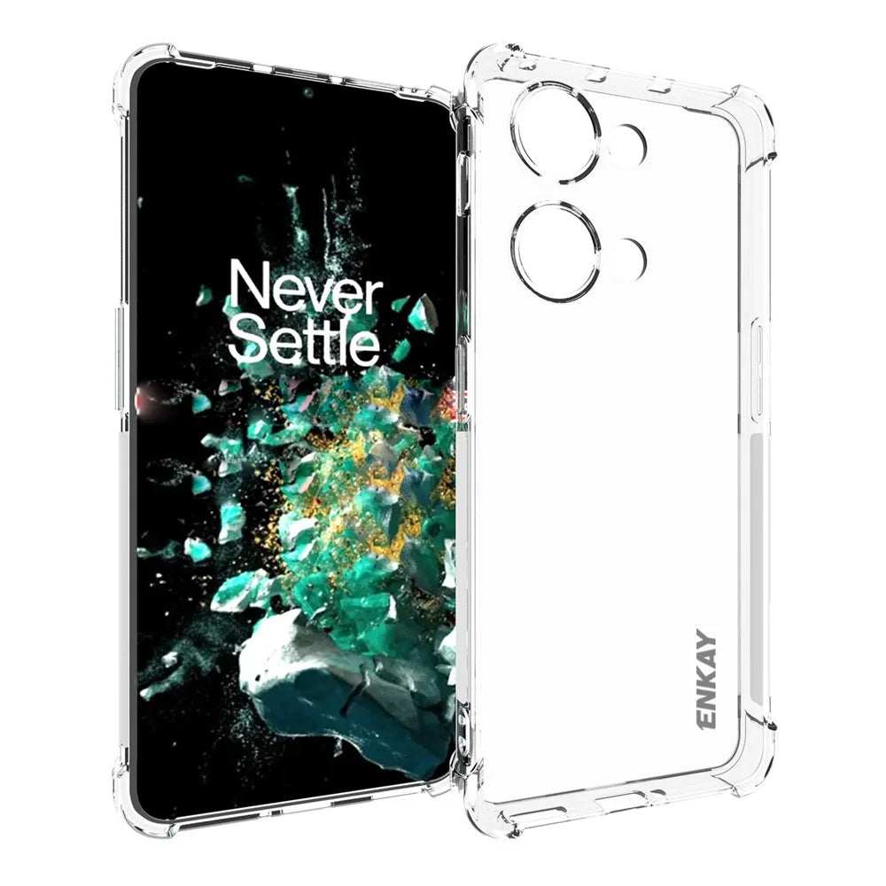 ENKAY HAT PRINCE TPU Case for OnePlus Nord 3 5G / Ace 2V Shockproof Clear Phone Cover with High Aluminium-silicon Glass Film - 2