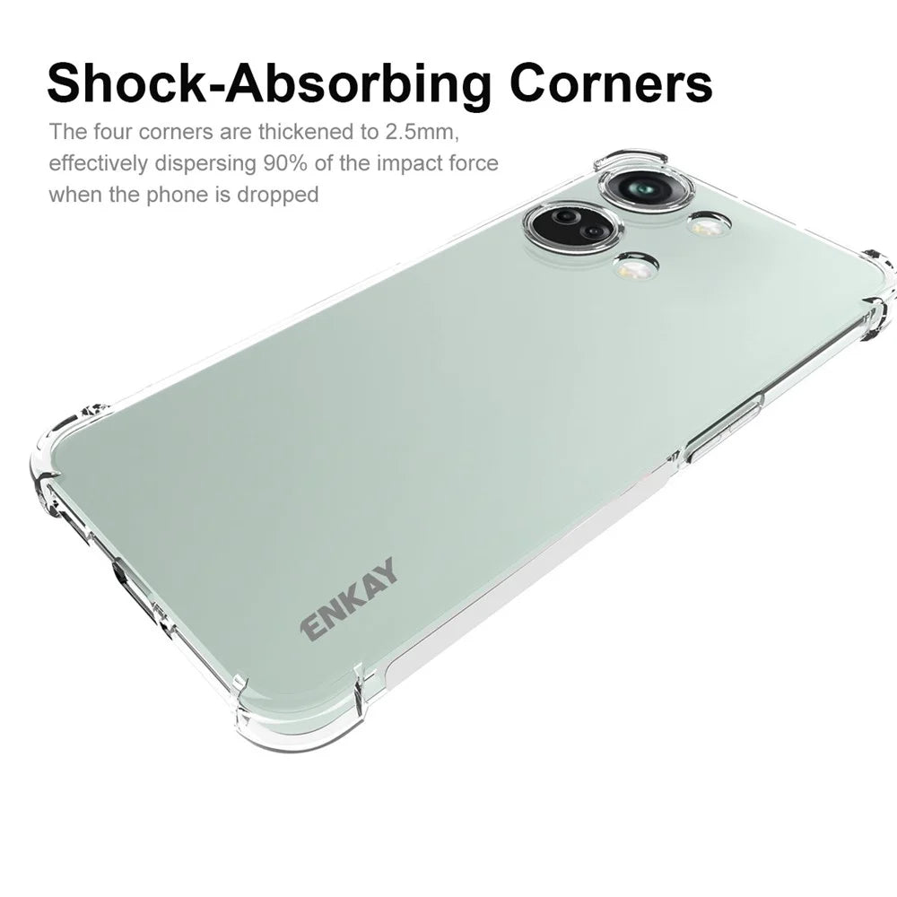ENKAY HAT PRINCE TPU Case for OnePlus Nord 3 5G / Ace 2V Shockproof Clear Phone Cover with High Aluminium-silicon Glass Film - 3