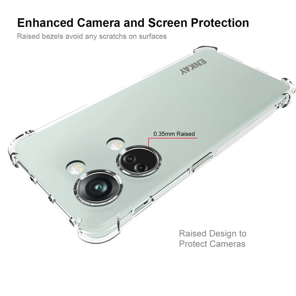 ENKAY HAT PRINCE TPU Case for OnePlus Nord 3 5G / Ace 2V Shockproof Clear Phone Cover with High Aluminium-silicon Glass Film - 4