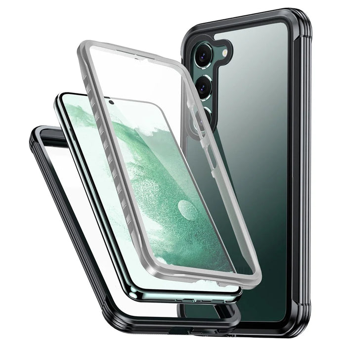 For Samsung Galaxy S22 5G Transparent Phone Case PC + TPU Smartphone Cover with PET Screen Protector - 1