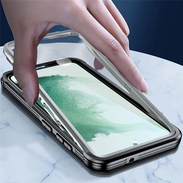 For Samsung Galaxy S22 5G Transparent Phone Case PC + TPU Smartphone Cover with PET Screen Protector - 6