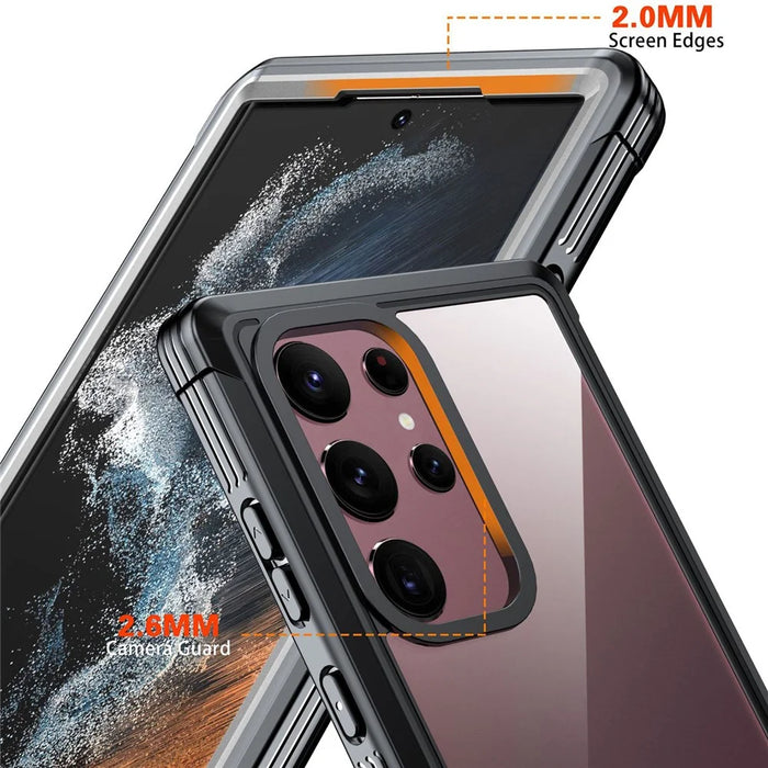 For Samsung Galaxy S23 Ultra Shockproof Phone Cover PC + TPU Clear Case with PET Screen Protector - 3