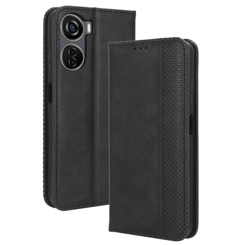 For ZTE Blade V41 Vita / Blade V50 Design 5G / V40 Design / Axon 40 Lite / nubia Neo Retro PU Leather Phone Case Stand Wallet Cover - Black - 1