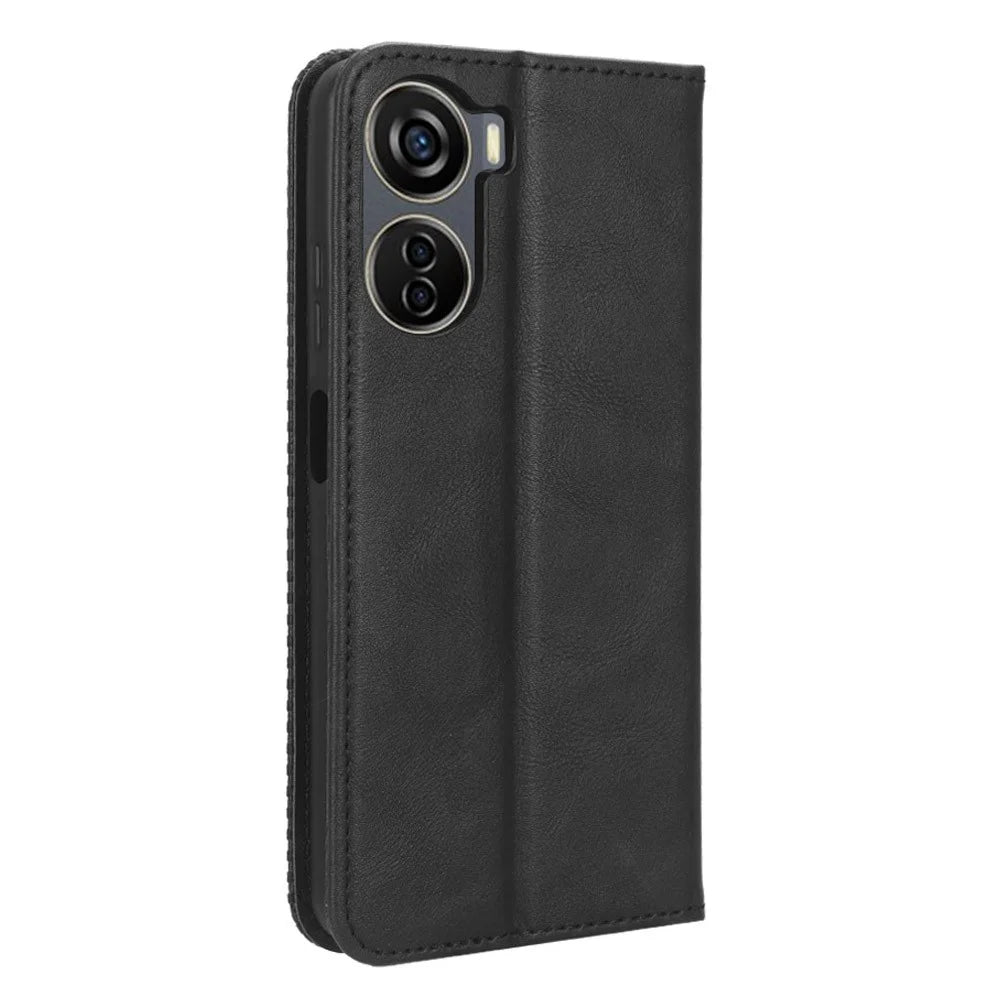 For ZTE Blade V41 Vita / Blade V50 Design 5G / V40 Design / Axon 40 Lite / nubia Neo Retro PU Leather Phone Case Stand Wallet Cover - Black - 7