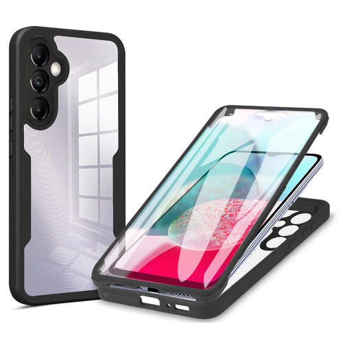 Camera Lens Protection Cover for Samsung Galaxy A34 5G Clear Acrylic+TPU Phone Case with PET Screen Film - Black - 1