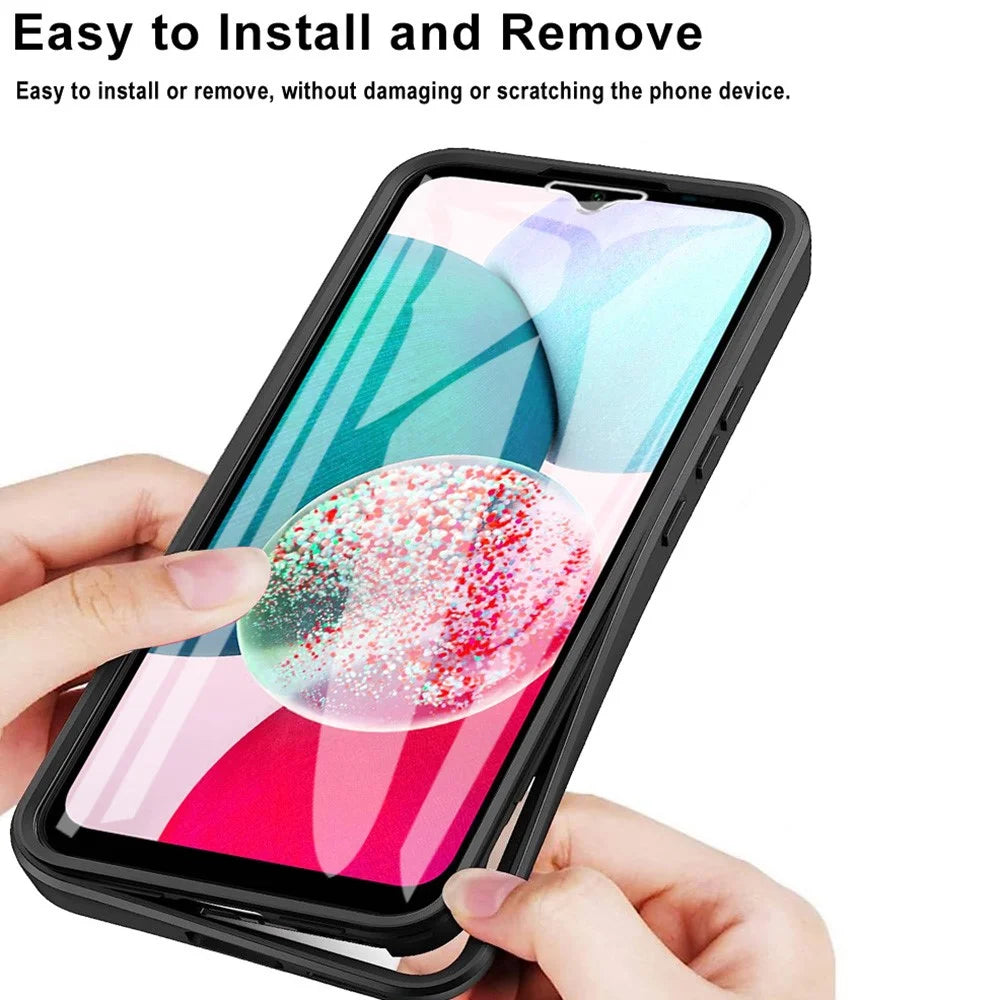 Camera Lens Protection Cover for Samsung Galaxy A34 5G Clear Acrylic+TPU Phone Case with PET Screen Film - Black - 4