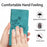 For iPhone 14 Pro Full Protection Leather Case Flower Imprint Wallet Stand Phone Cover - Sky Blue - 5