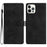 For iPhone 14 Pro Max Flower Imprint Phone Cover PU Leather Wallet Stand Case - Black - 1