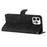 For iPhone 13 Pro Max 6.7 inch Flower Imprint Protection Shell Leather Wallet Stand Phone Case - Black - 3