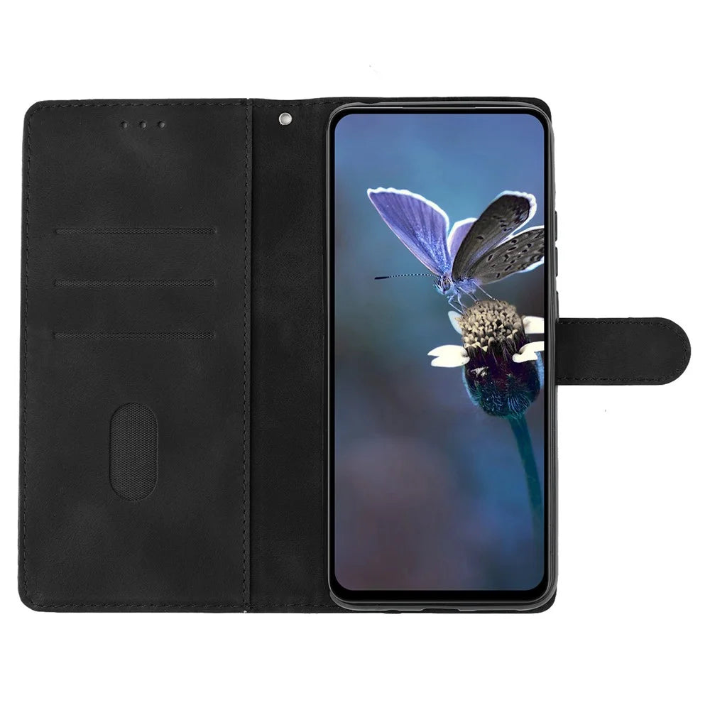 For iPhone 13 6.1 inch PU Leather Wallet Cover Flower Imprinted Phone Case with Stand - Black - 2